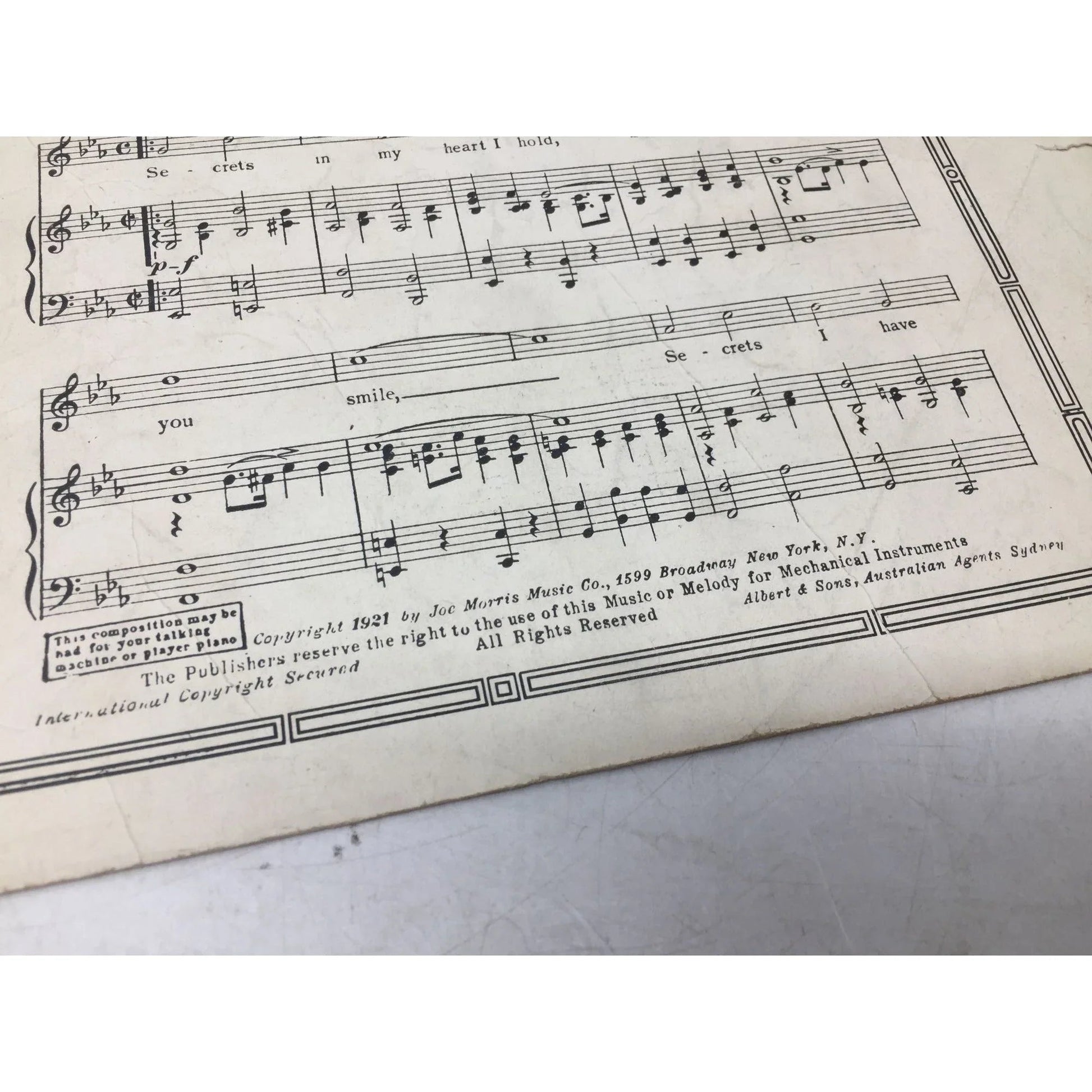 ''JEALOUS OF YOU'' ANTIQUE SHEET MUSIC BOOK - A+ Stuff - SHEET MUSIC - A+ Stuff