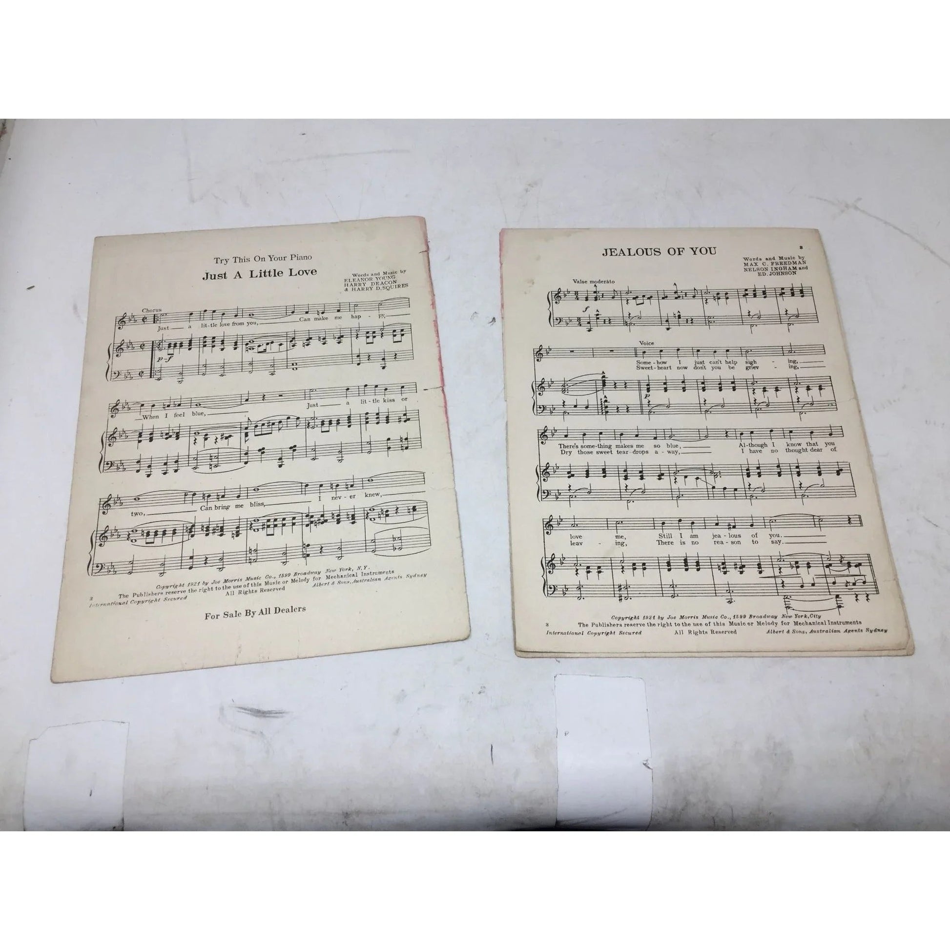 ''JEALOUS OF YOU'' ANTIQUE SHEET MUSIC BOOK - A+ Stuff - SHEET MUSIC - A+ Stuff