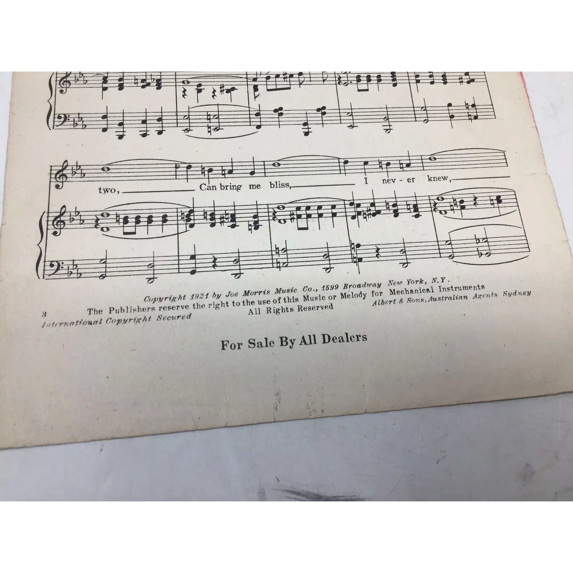 ''JEALOUS OF YOU'' ANTIQUE SHEET MUSIC BOOK - A+ Stuff - SHEET MUSIC - A+ Stuff
