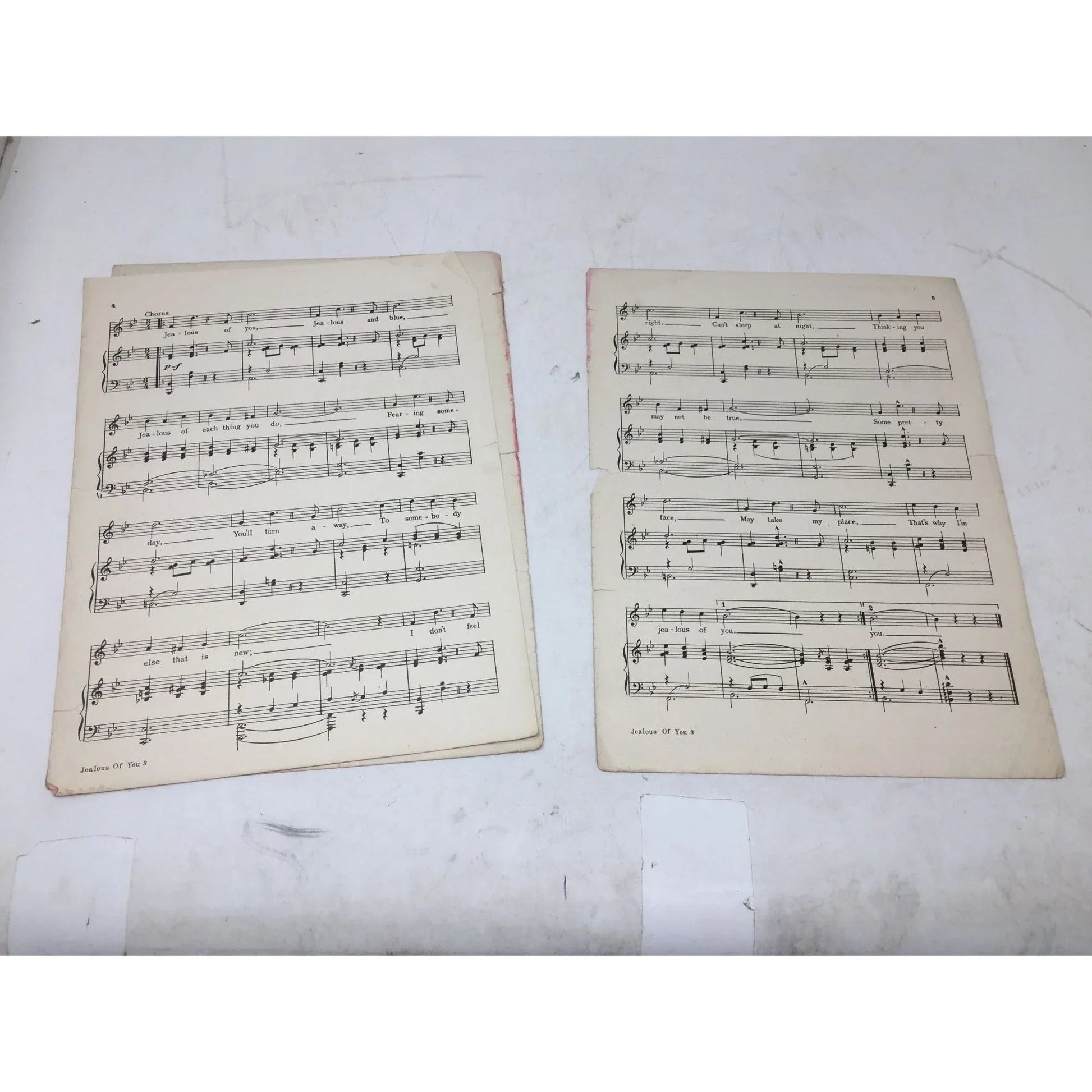 ''JEALOUS OF YOU'' ANTIQUE SHEET MUSIC BOOK - A+ Stuff - SHEET MUSIC - A+ Stuff