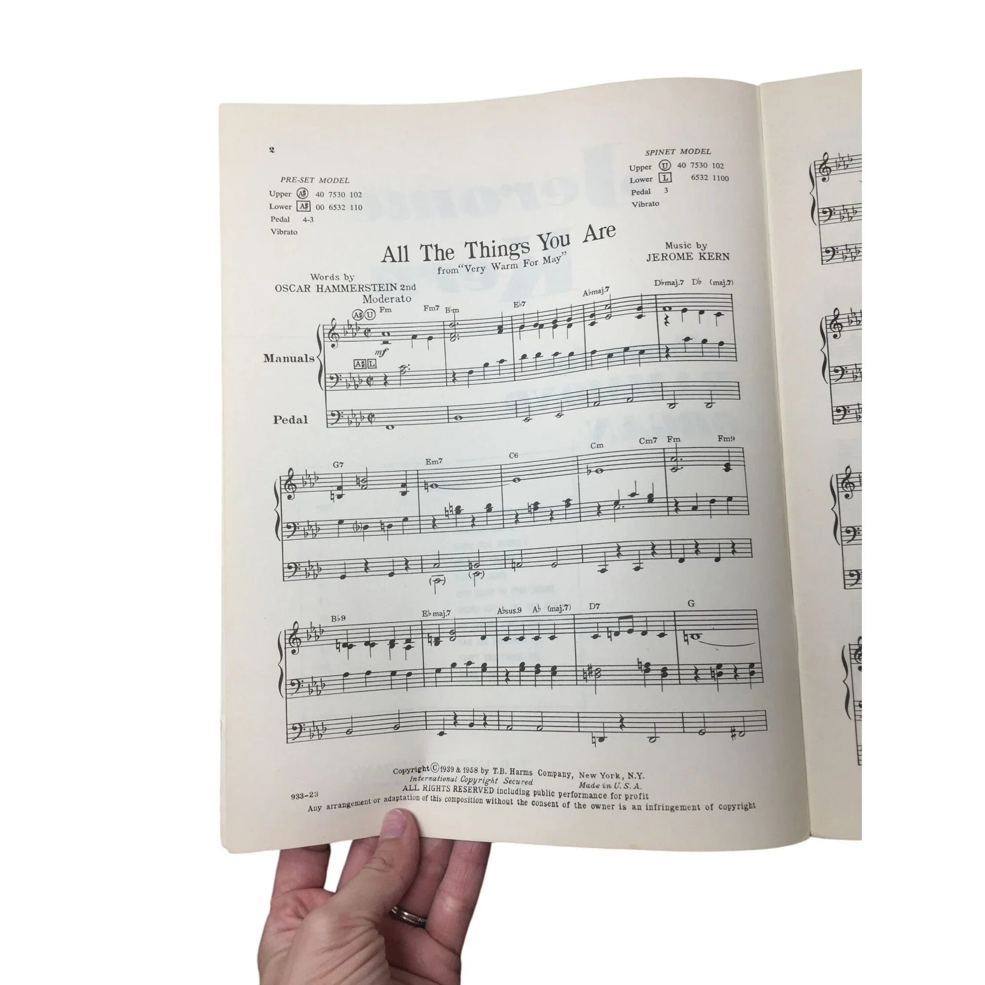 Jerome Kern Album for Hammond Organ Preset and Spinet Model - A+ Stuff - SHEET MUSIC - A+ Stuff