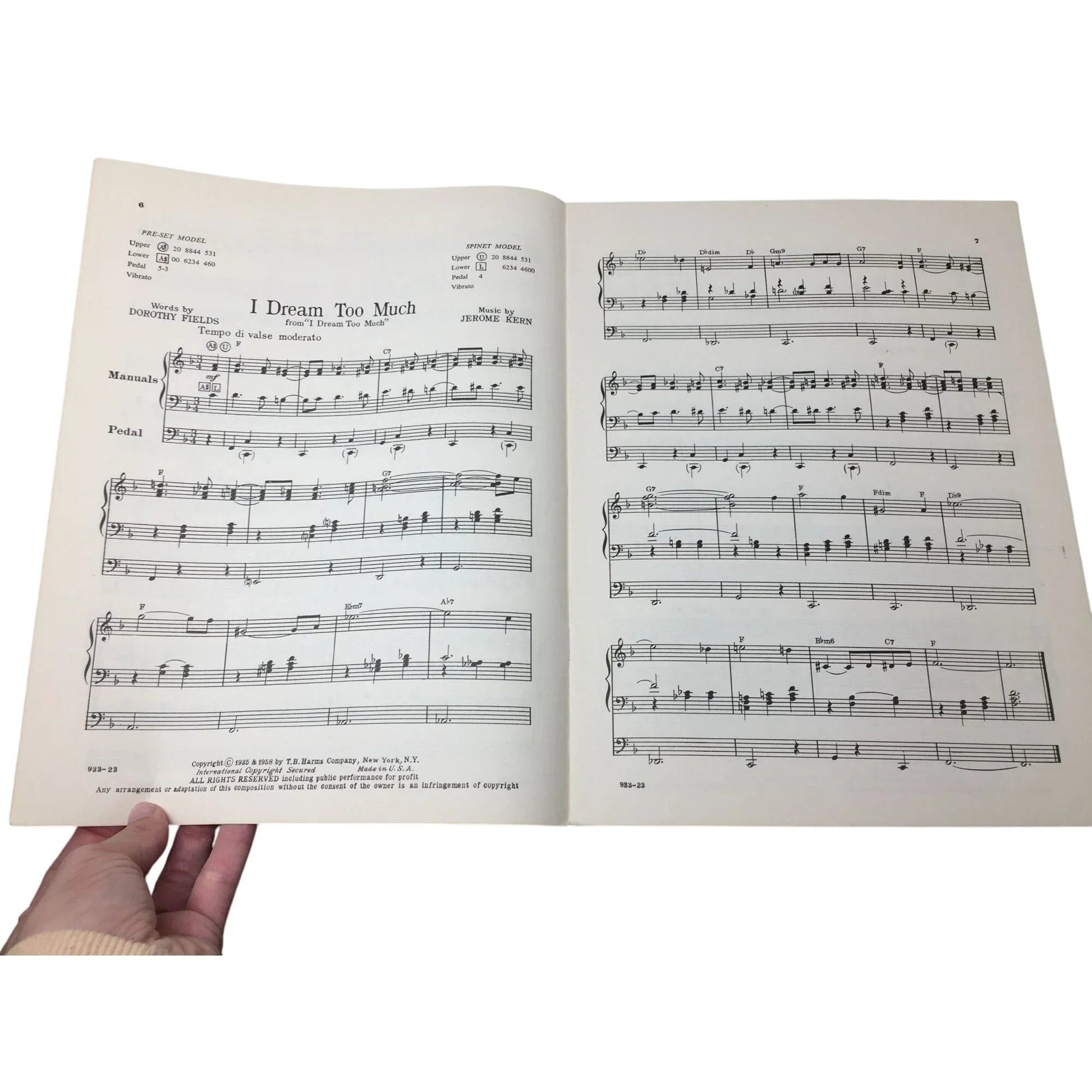 Jerome Kern Album for Hammond Organ Preset and Spinet Model - A+ Stuff - SHEET MUSIC - A+ Stuff