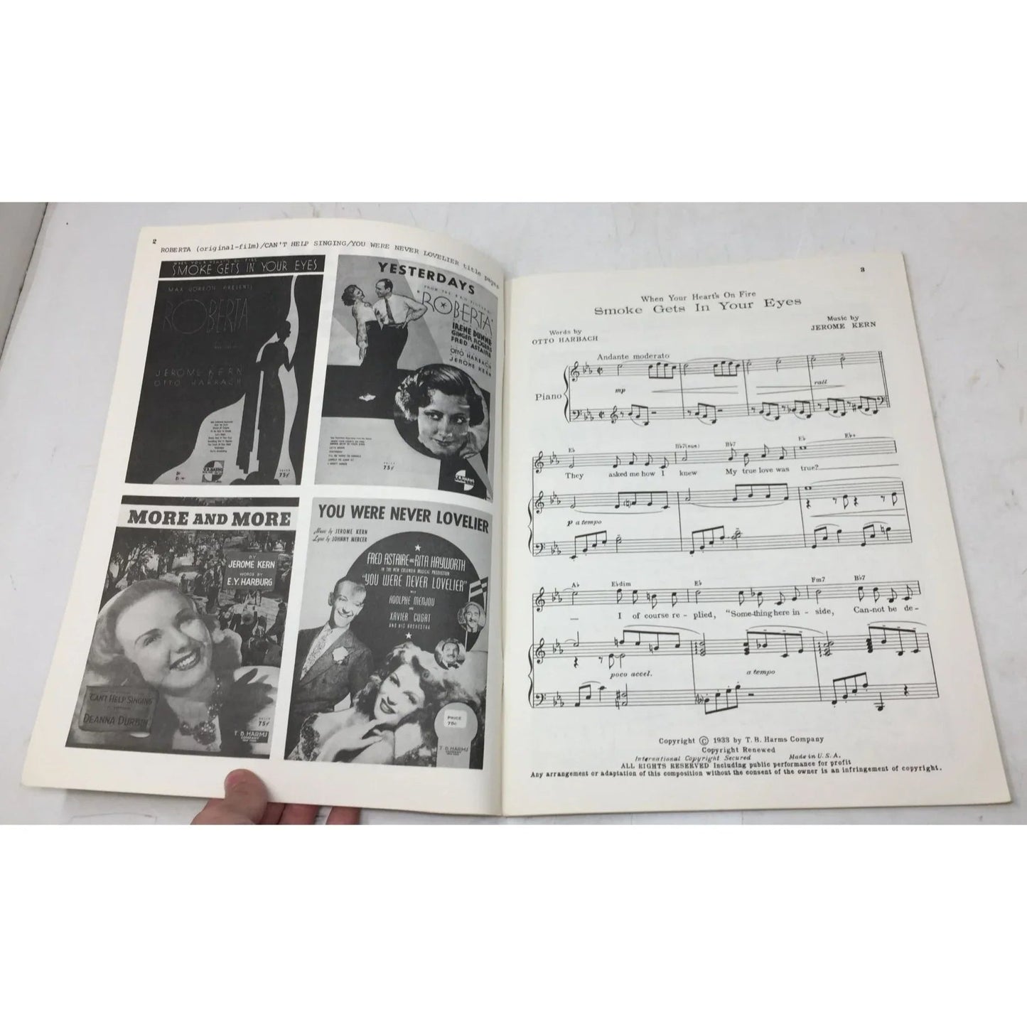 Jerome Kern Songs Vol. 3 T. B. Harms Company Vintage Sheet Music - A+ Stuff - Sheet Music - A+ Stuff