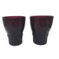 2 Vintage Anchor Hocking Small Dark Red Glass Cups- about 3.5'' tall