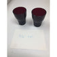 2 Vintage Anchor Hocking Small Dark Red Glass Cups- about 3.5'' tall