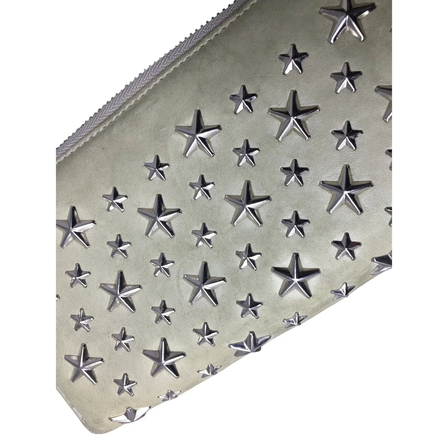 Jimmy Choo Beige / Gray Star Studded Zip Around Long Wallet - Jimmy Choo - Wallet - A+ Stuff