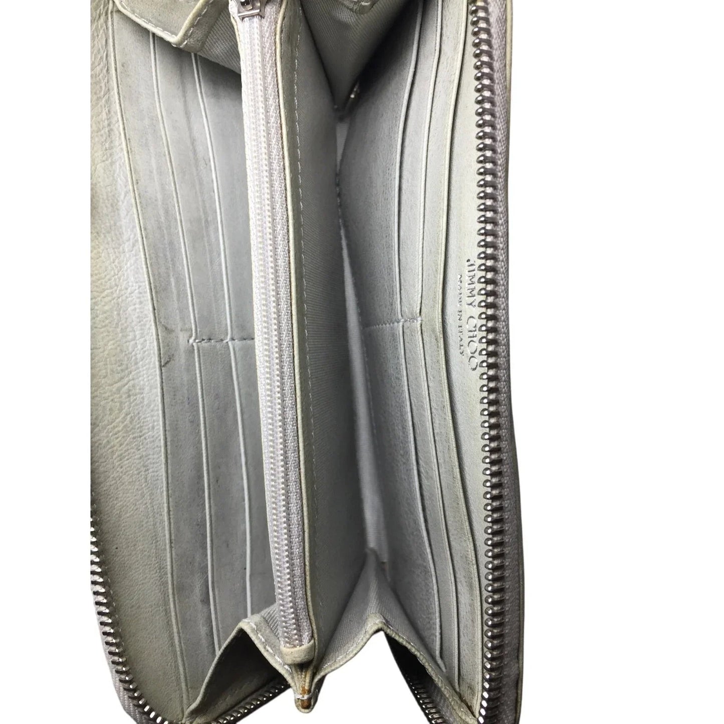 Jimmy Choo Beige / Gray Star Studded Zip Around Long Wallet - Jimmy Choo - Wallet - A+ Stuff