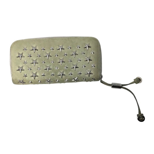 Jimmy Choo Beige / Gray Star Studded Zip Around Long Wallet - Jimmy Choo - Wallet - A+ Stuff