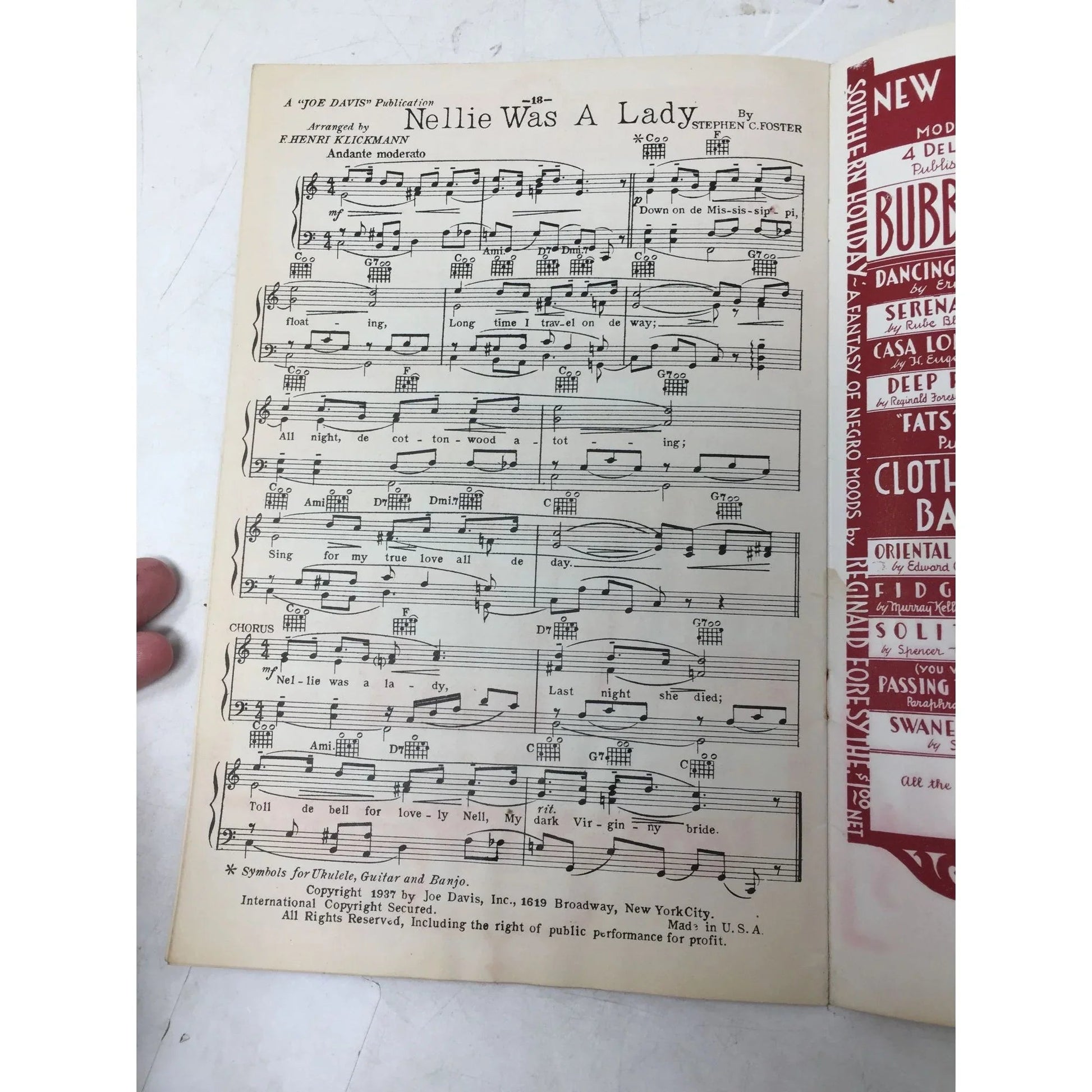 Joe Davis' Folio of Stephen C Foster's Famous Songs - A+ Stuff - SHEET MUSIC - A+ Stuff