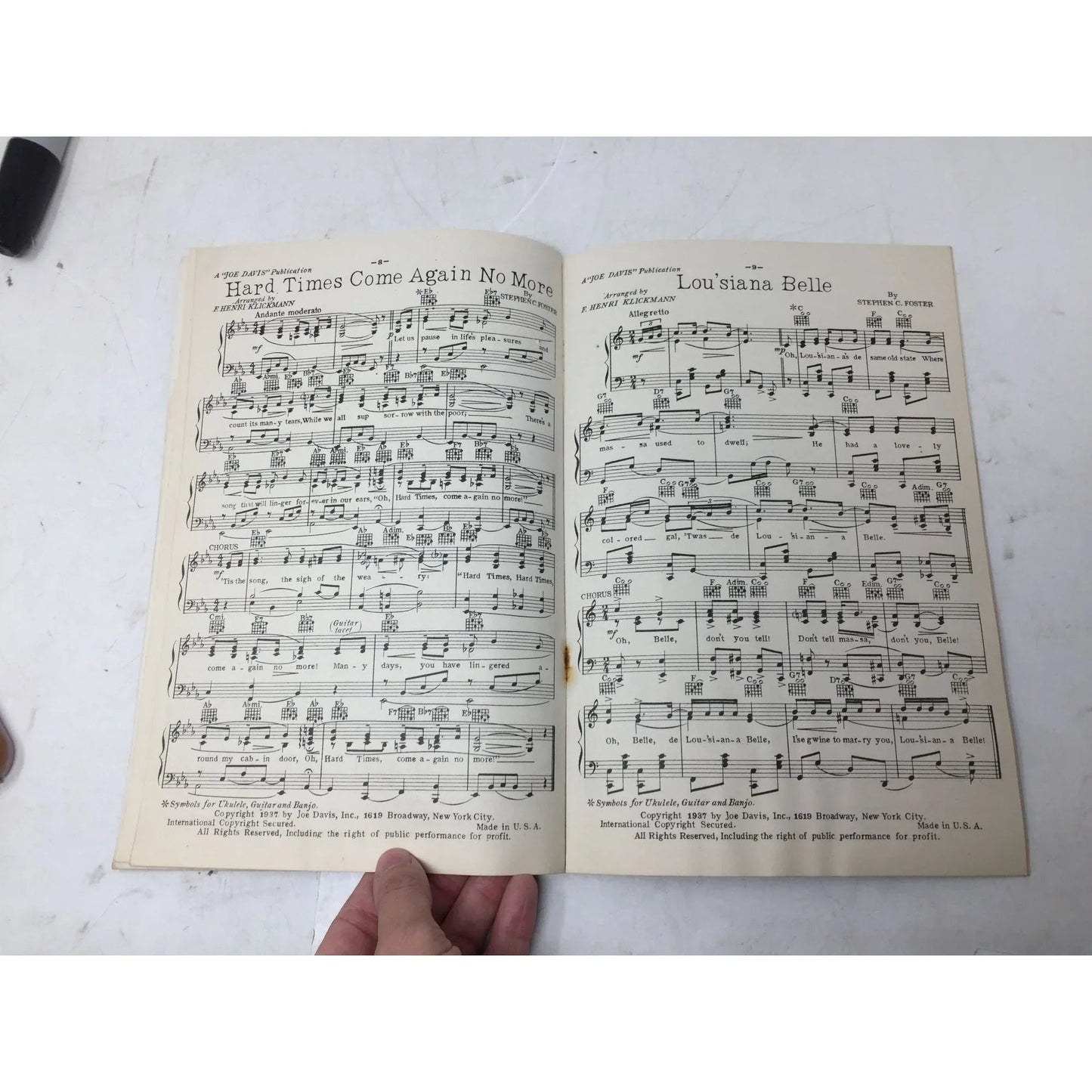 Joe Davis' Folio of Stephen C Foster's Famous Songs - A+ Stuff - SHEET MUSIC - A+ Stuff