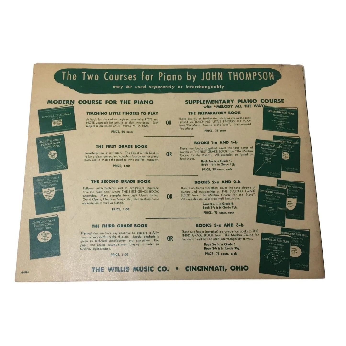 John Thompson's Supplementary Piano Course with Melody All the Way - A+ Stuff - SHEET MUSIC - A+ Stuff