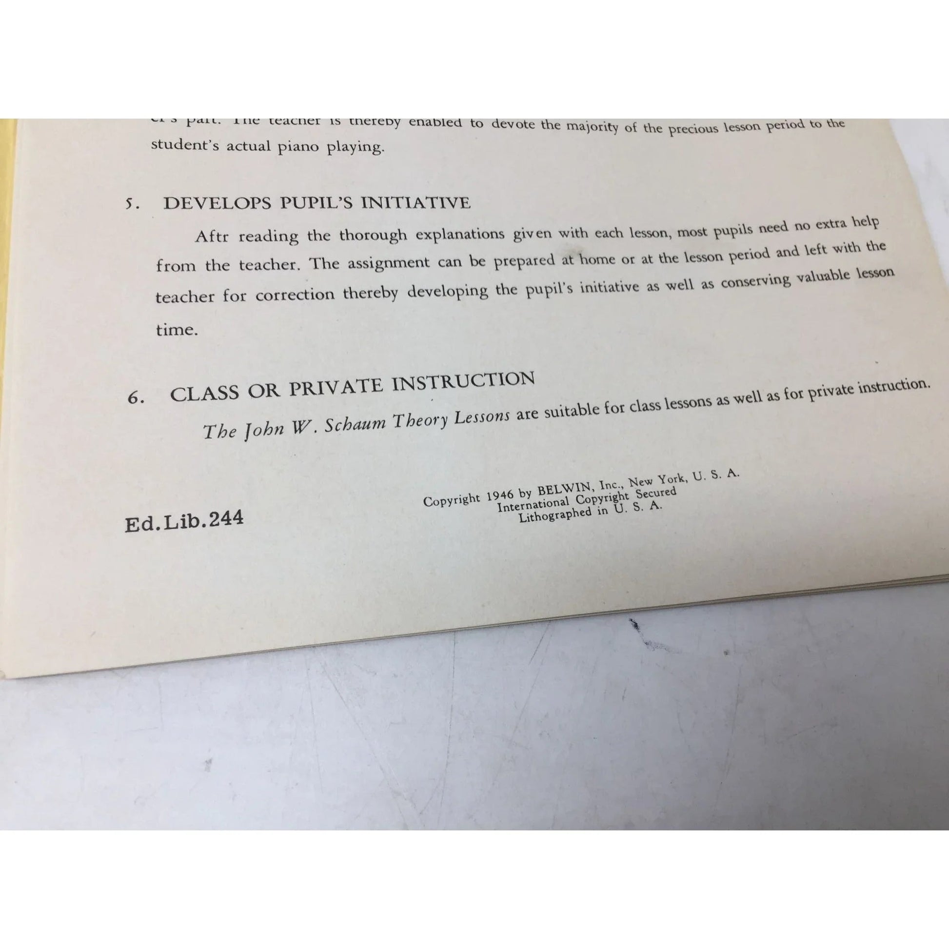 John W Schaum Theory Lessons in loose leaf form - A+ Stuff - Books - A+ Stuff