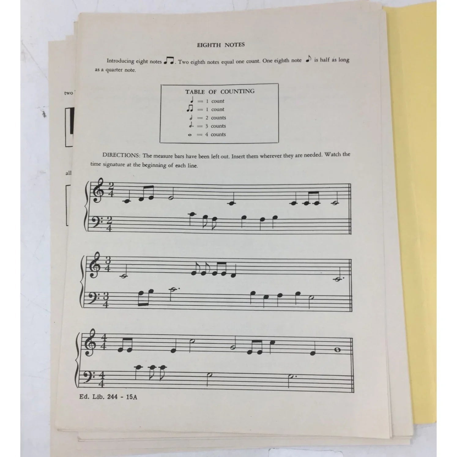 John W Schaum Theory Lessons in loose leaf form - A+ Stuff - Books - A+ Stuff