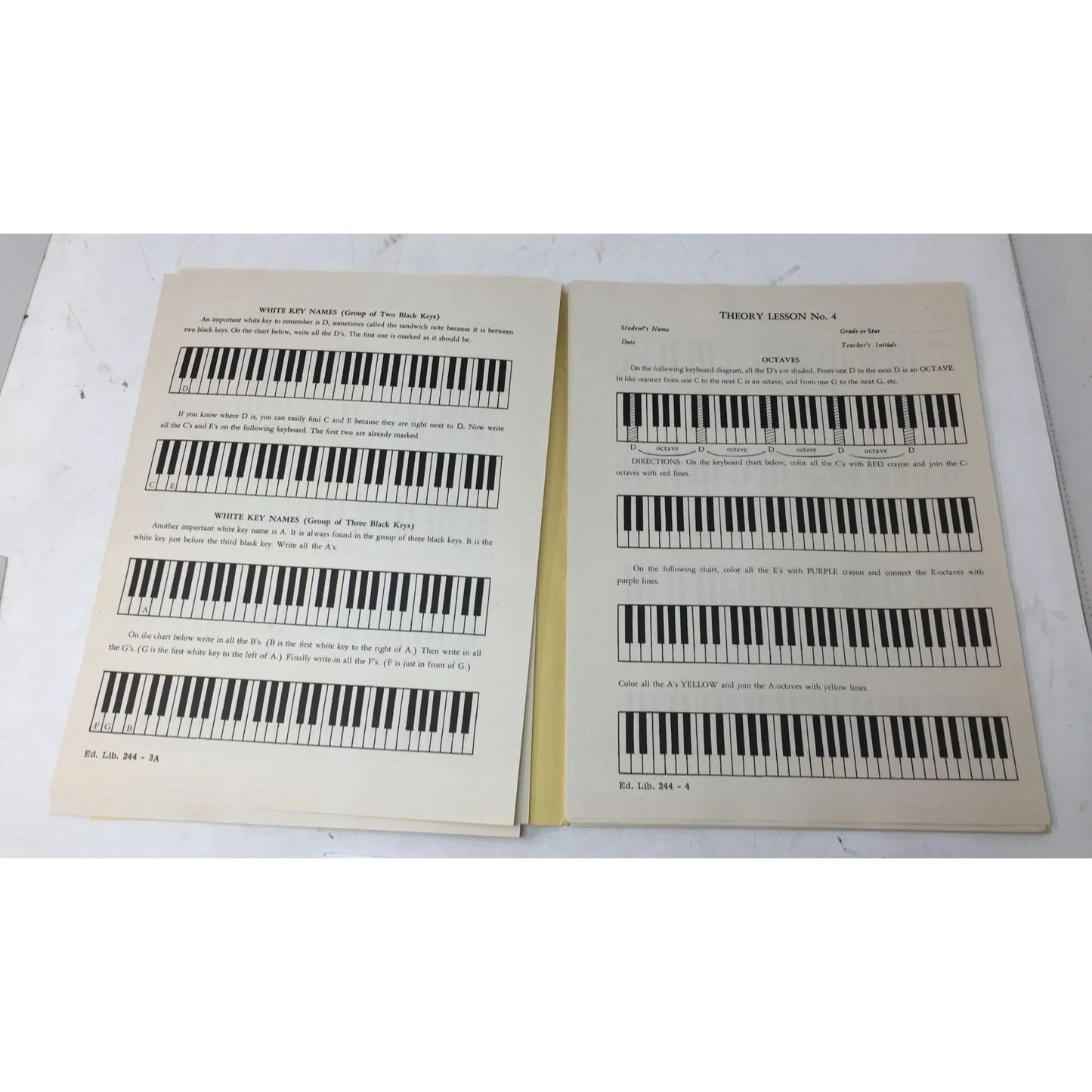 John W Schaum Theory Lessons in loose leaf form - A+ Stuff - Books - A+ Stuff