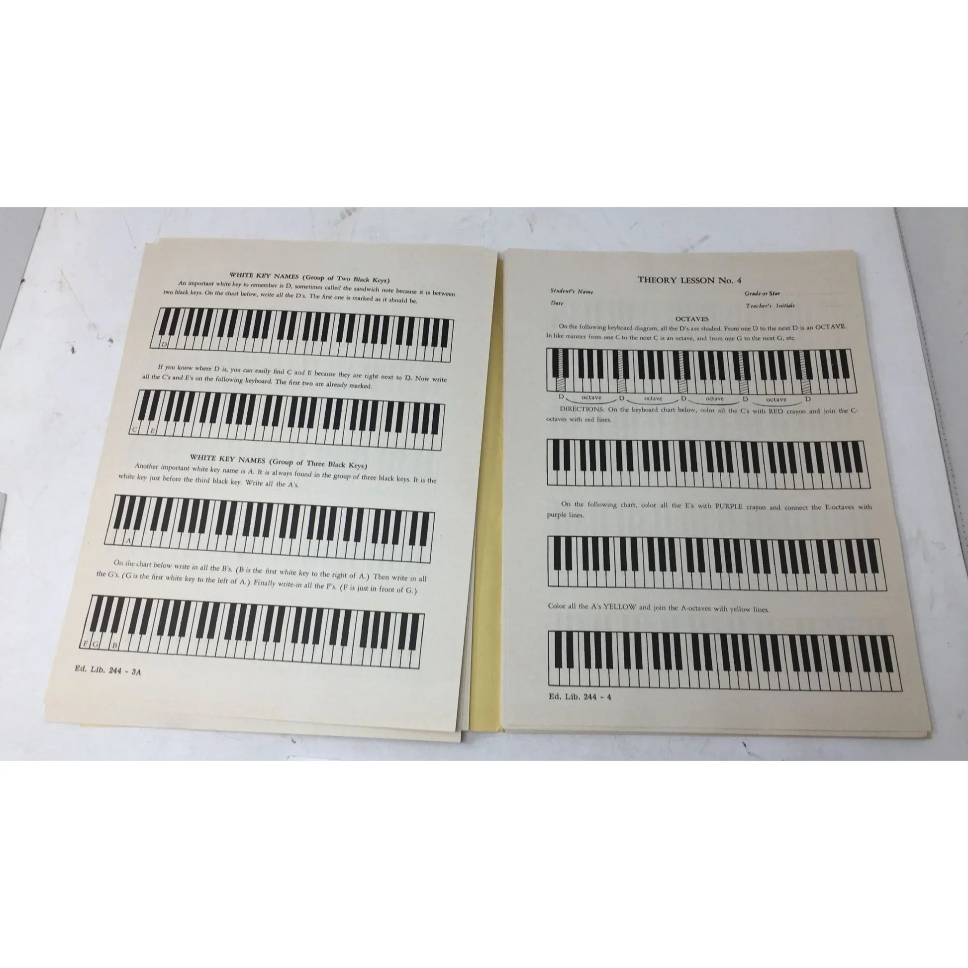 John W Schaum Theory Lessons in loose leaf form - A+ Stuff - Books - A+ Stuff