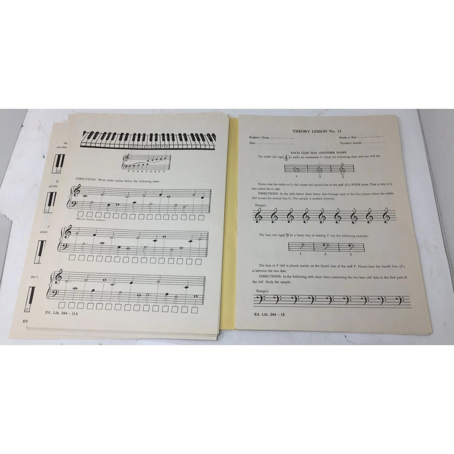 John W Schaum Theory Lessons in loose leaf form - A+ Stuff - Books - A+ Stuff