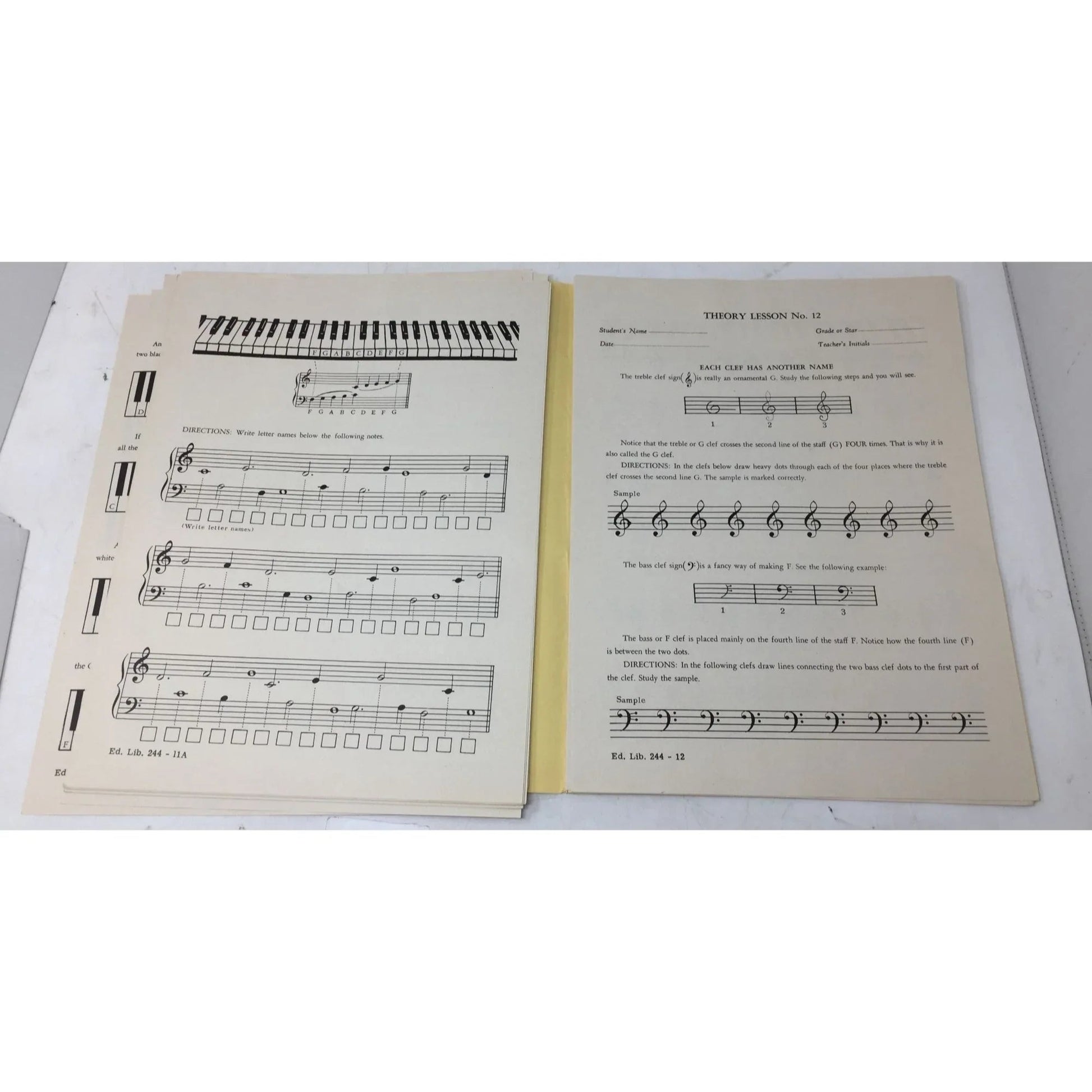 John W Schaum Theory Lessons in loose leaf form - A+ Stuff - Books - A+ Stuff