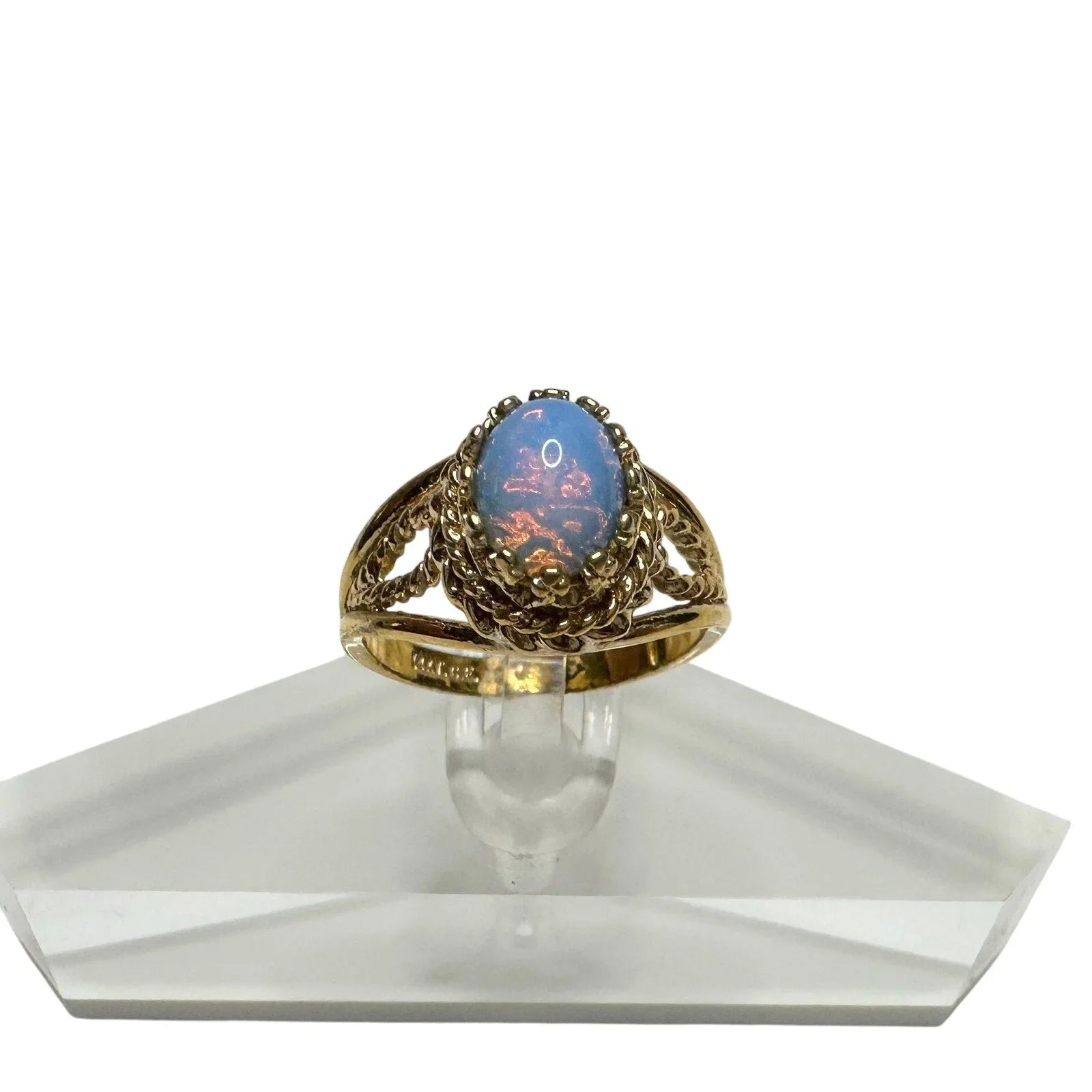 Joseph Esposito Vintage Opal 12 Kt Gold Electroplate Ring Size 6 - ESPO - Ring - A+ Stuff