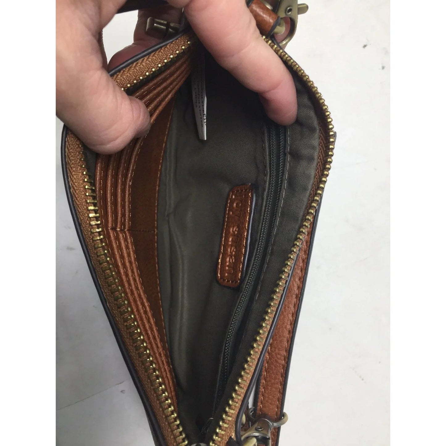 Joy Susan Zippered Brown Crossbody Purse with Pockets inside for Storage - joy susan - Bag - A+ Stuff