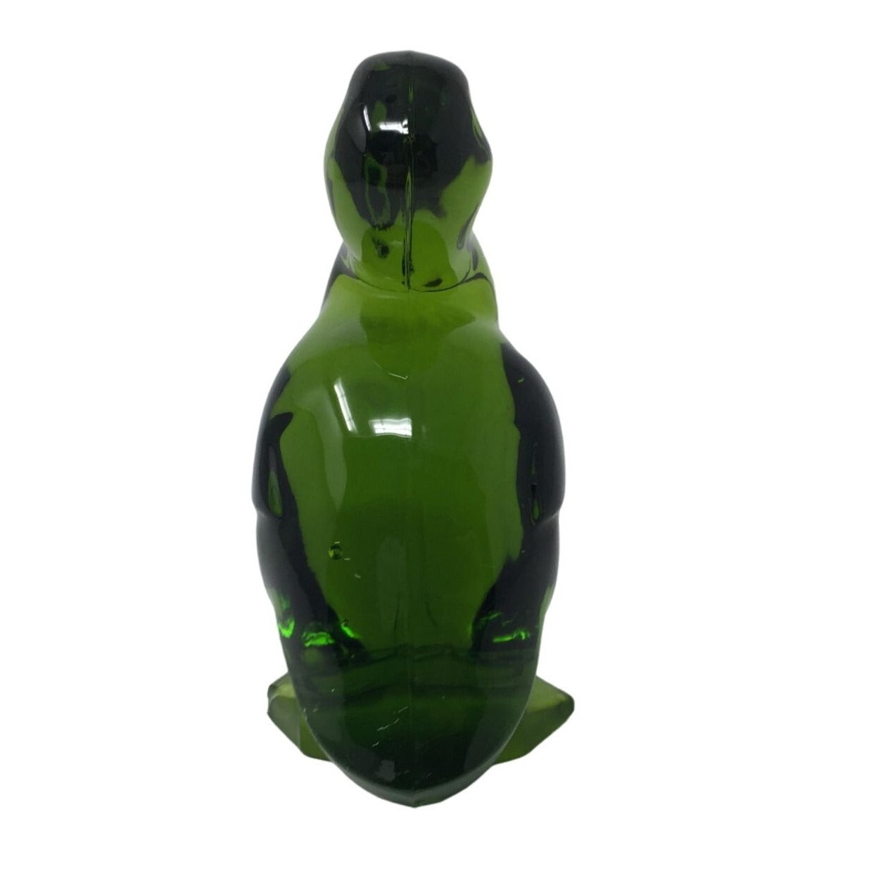 Vintage Green Glass Duck Figurine- about 4.5'' tall