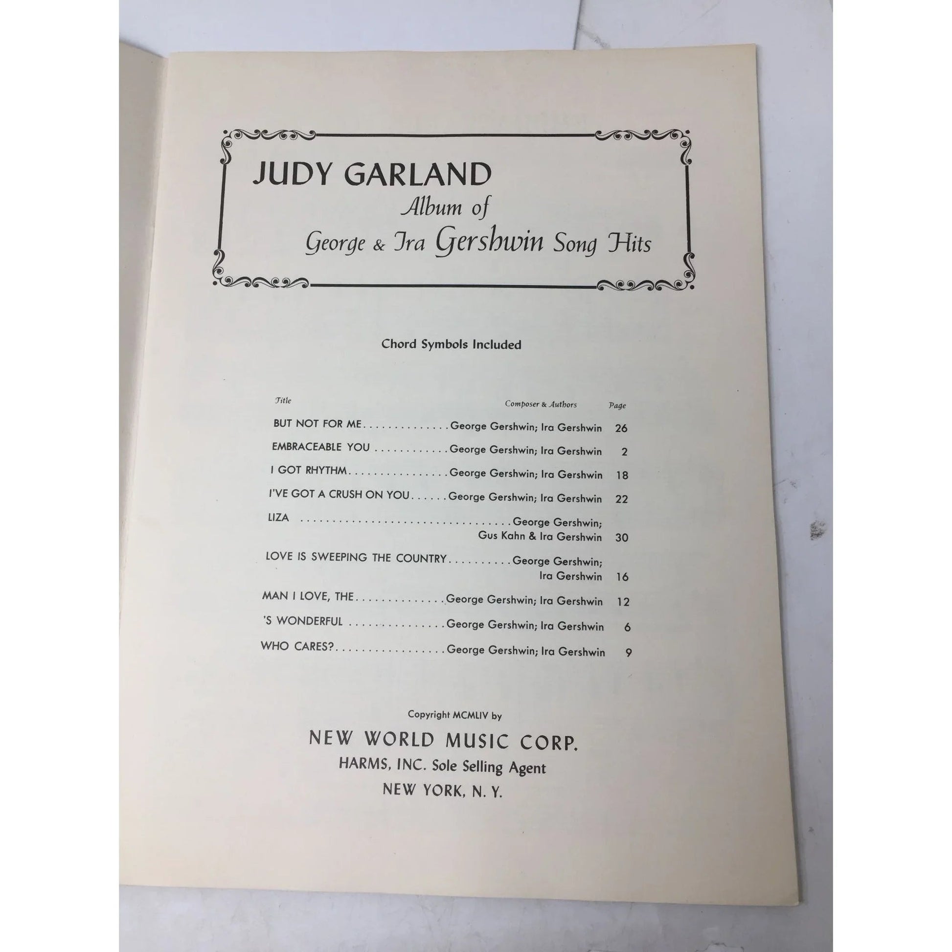 Judy Garland Album of George and Ira Gershwin Song Hits - A+ Stuff - SHEET MUSIC - A+ Stuff