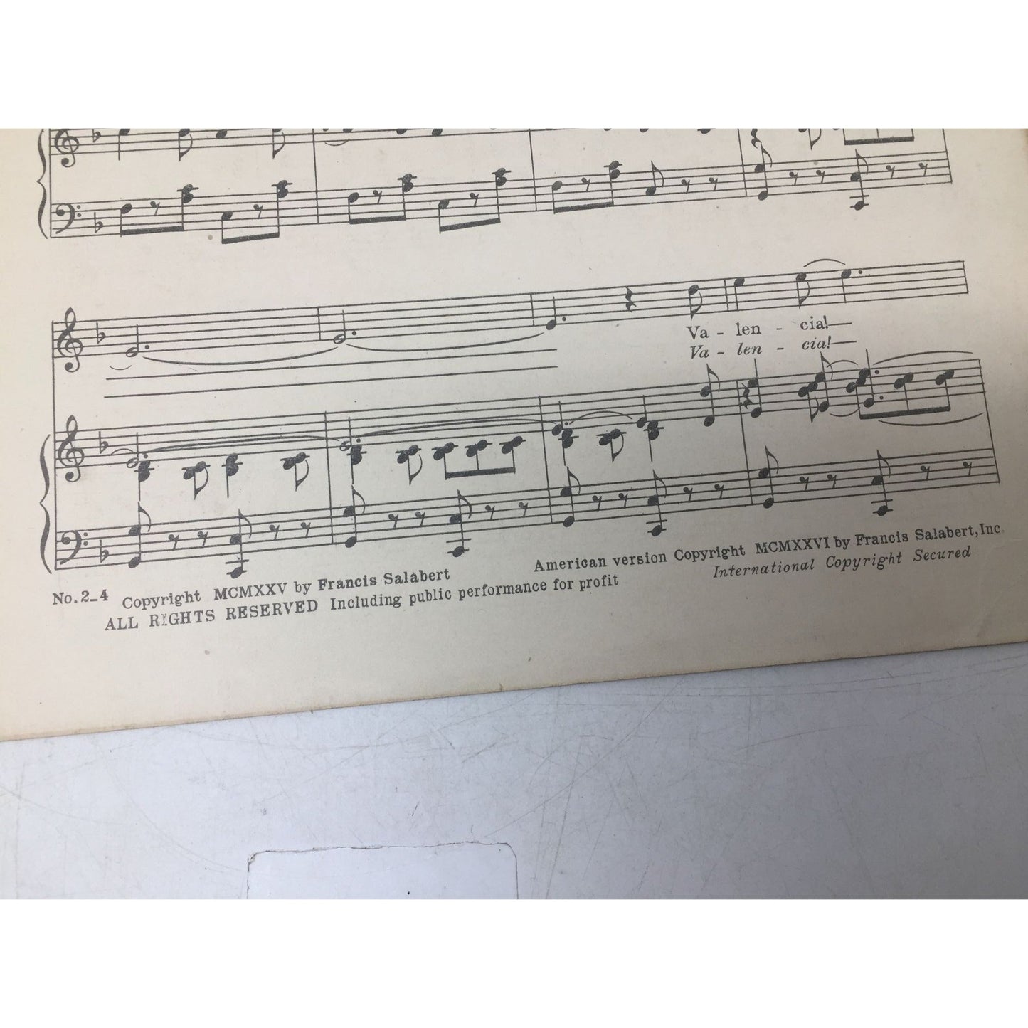 "Valencia (A Song of Spain)" sheet music A+ Stuff  A+ Stuff SHEET MUSIC