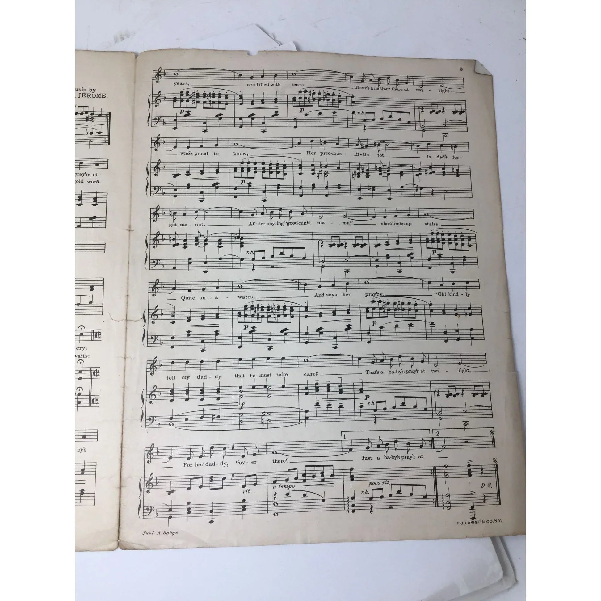 ''Just A Baby's Prayer at Twilight (For Her Daddy Over There)'' - A+ Stuff - SHEET MUSIC - A+ Stuff