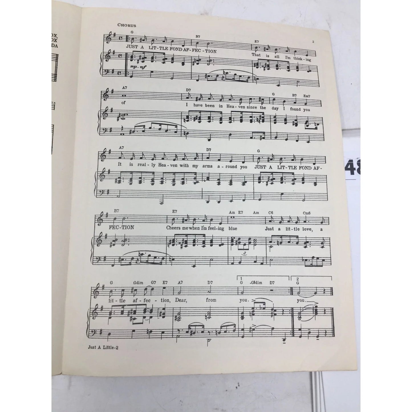 "Just A Little Fond Affection" By Elton Box, Desmond Cox, Lewis Ilda - A+ Stuff - SHEET MUSIC - A+ Stuff