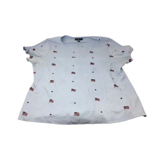 KAREN SCOTT (KS) WOMENS AMERICAN FLAG TEE SHIRT SIZE 2X - KAREN SCOTT-Shirts & Tops - A+ Stuff