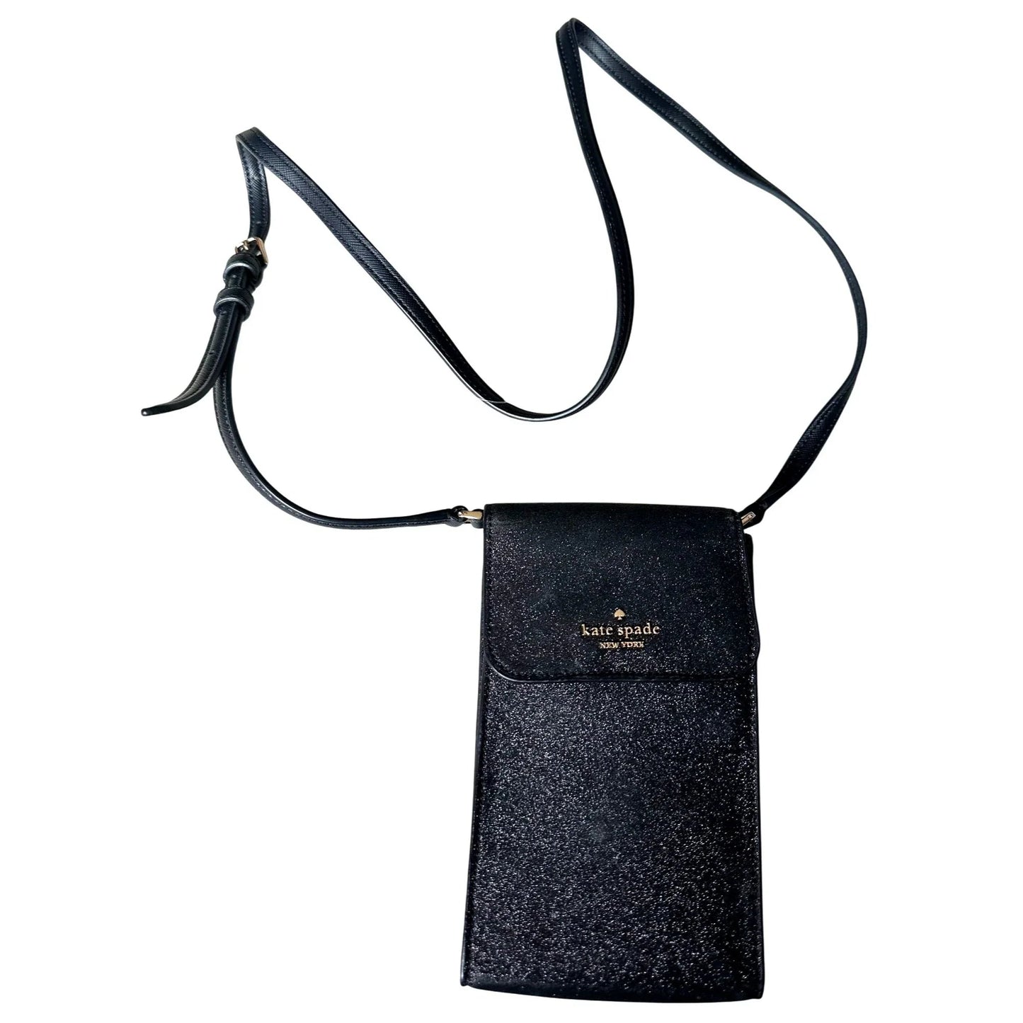 Kate Spade Black Glitter North South Phone Crossbody Bag - Kate Spade - Designer bag - A+ Stuff