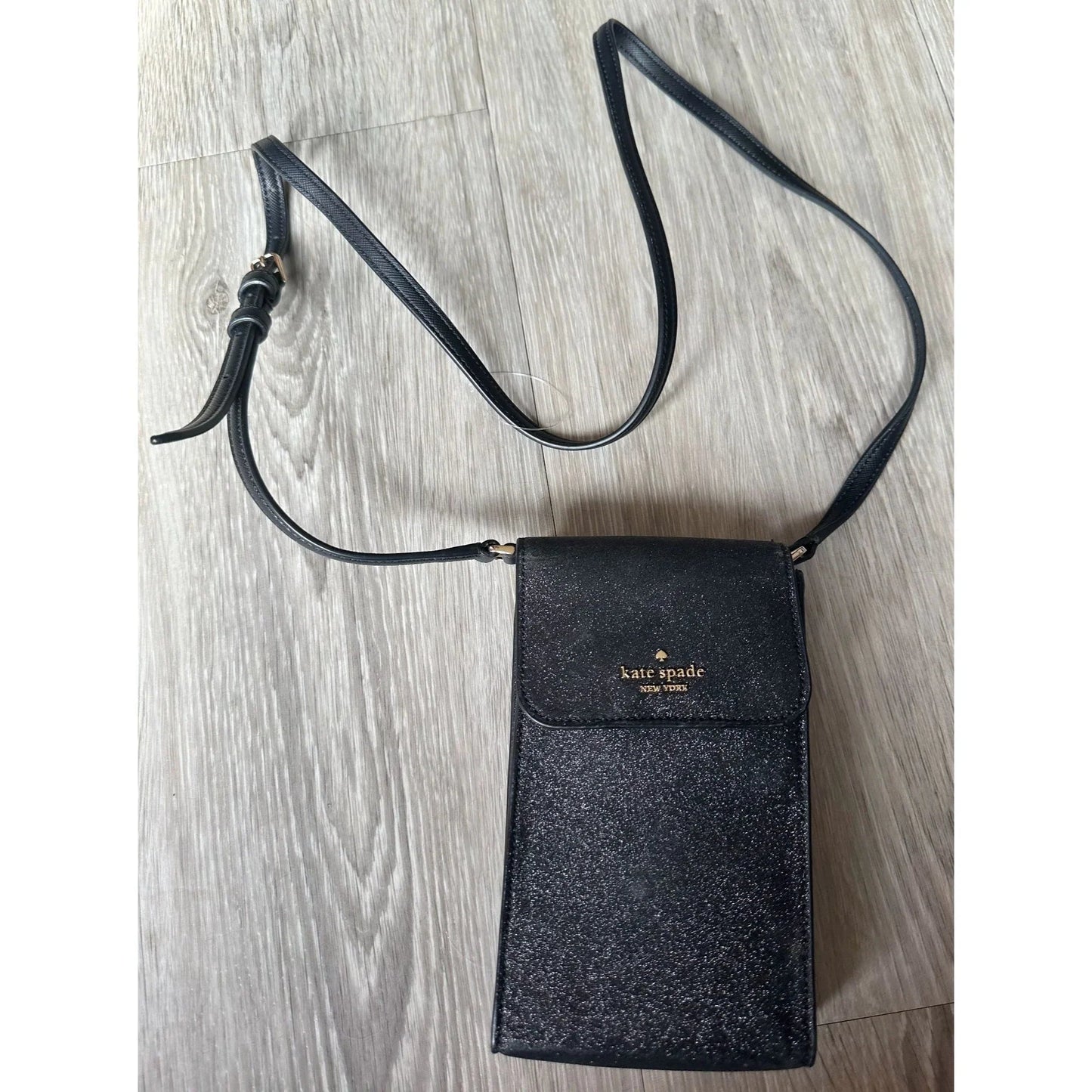 Kate Spade Black Glitter North South Phone Crossbody Bag - Kate Spade - Designer bag - A+ Stuff