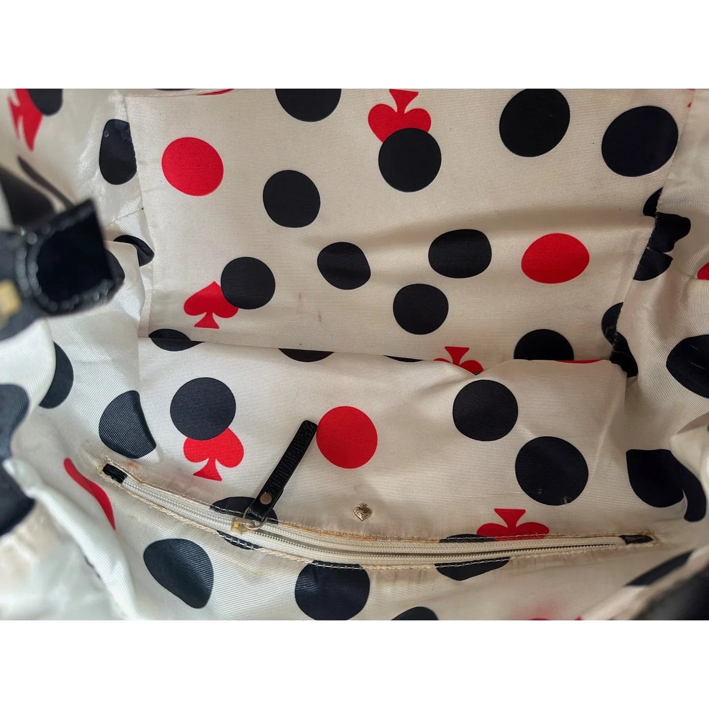 Kate Spade Black Nylon Ribbon Handbag - Polka Dot Interior - Kate Spade - Handbags - A+ Stuff