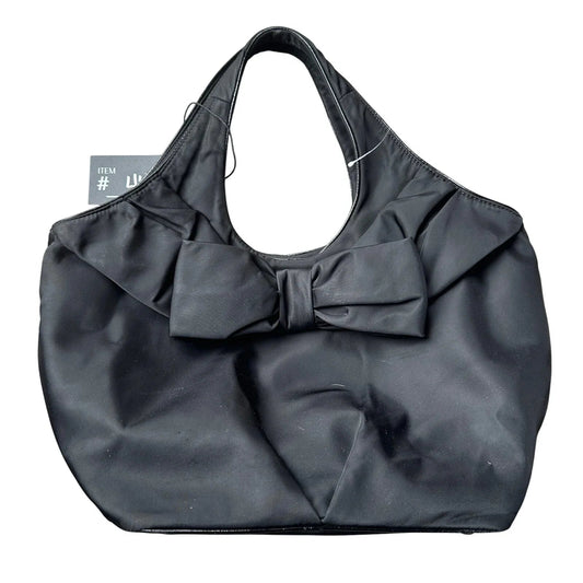 Kate Spade Black Nylon Ribbon Handbag - Polka Dot Interior - Kate Spade - Handbags - A+ Stuff