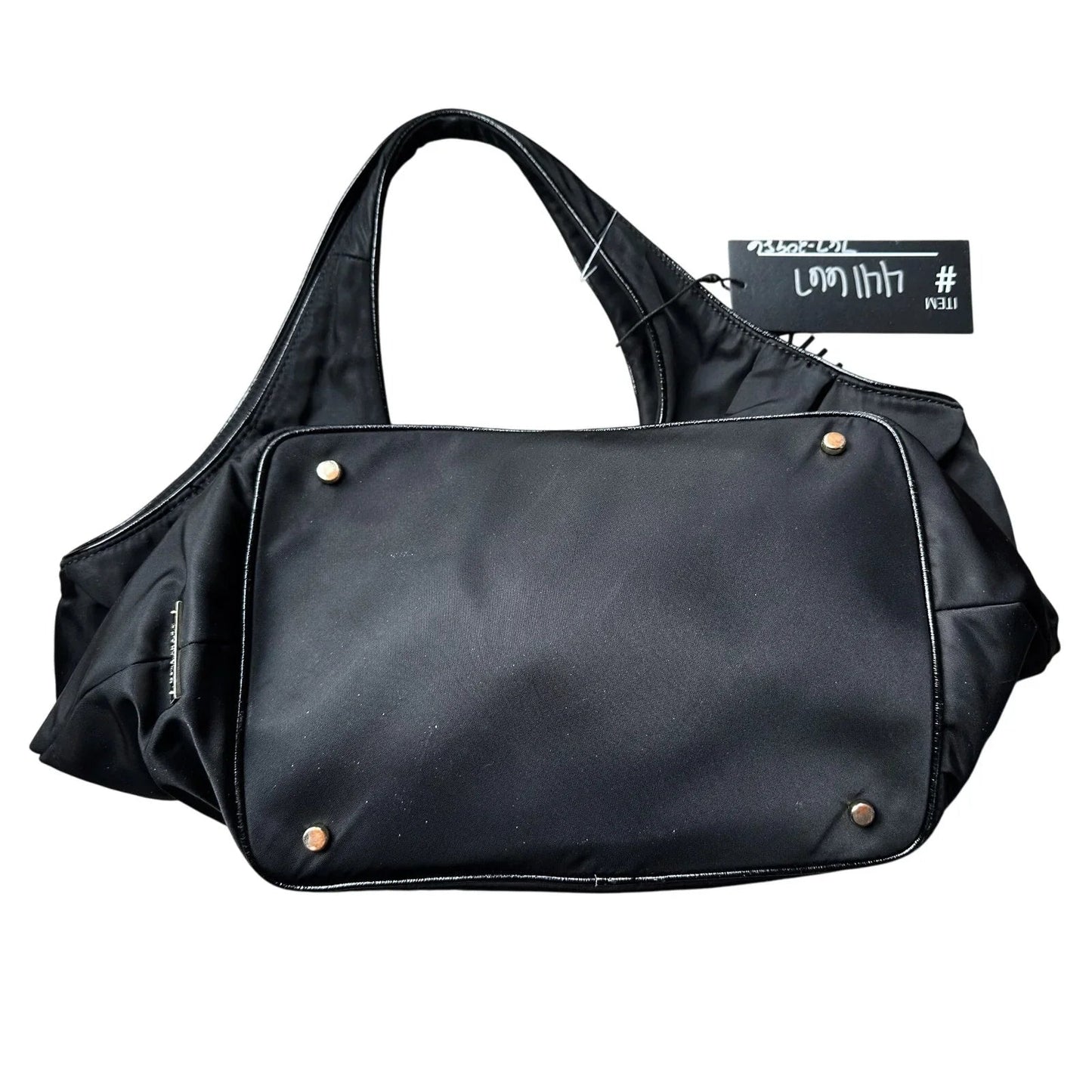 Kate Spade Black Nylon Ribbon Handbag - Polka Dot Interior - Kate Spade - Handbags - A+ Stuff