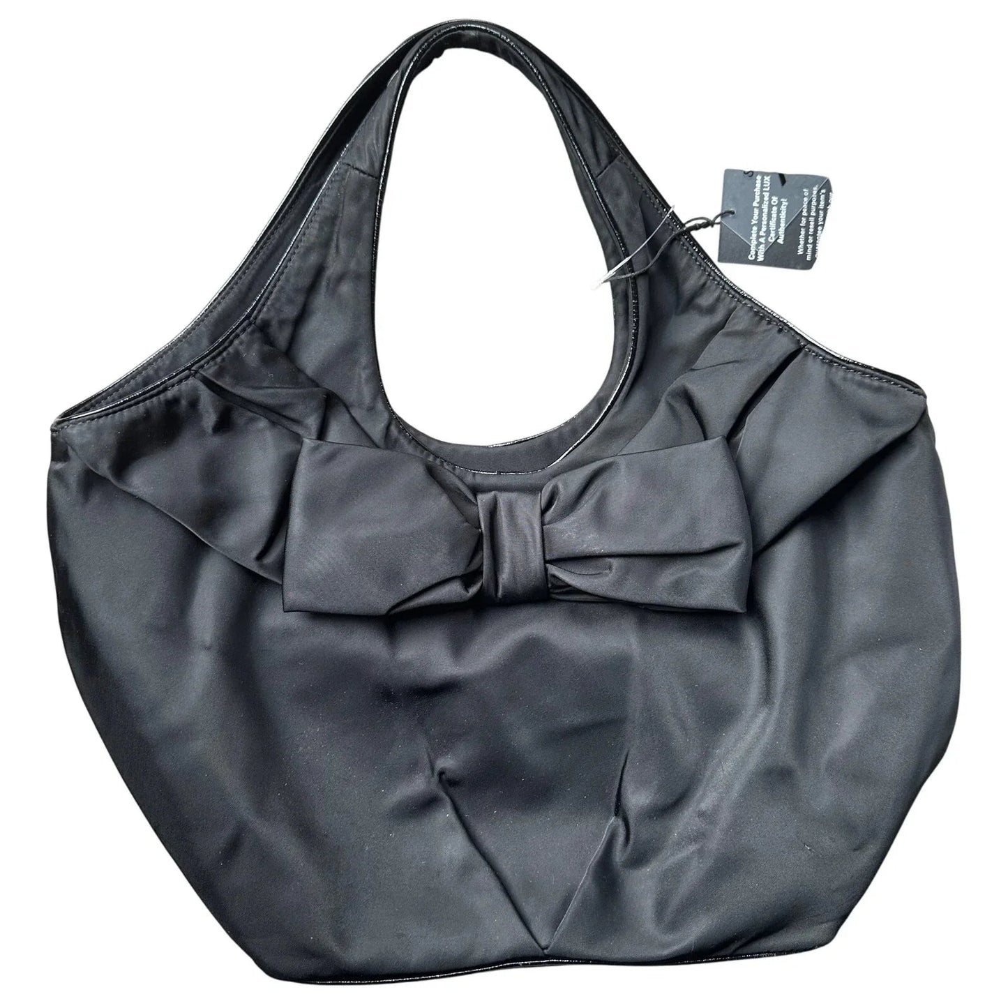 Kate Spade Black Nylon Ribbon Handbag - Polka Dot Interior - Kate Spade - Handbags - A+ Stuff