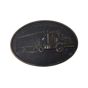 Keep On Truckin' Vintage Metal Belt Buckle