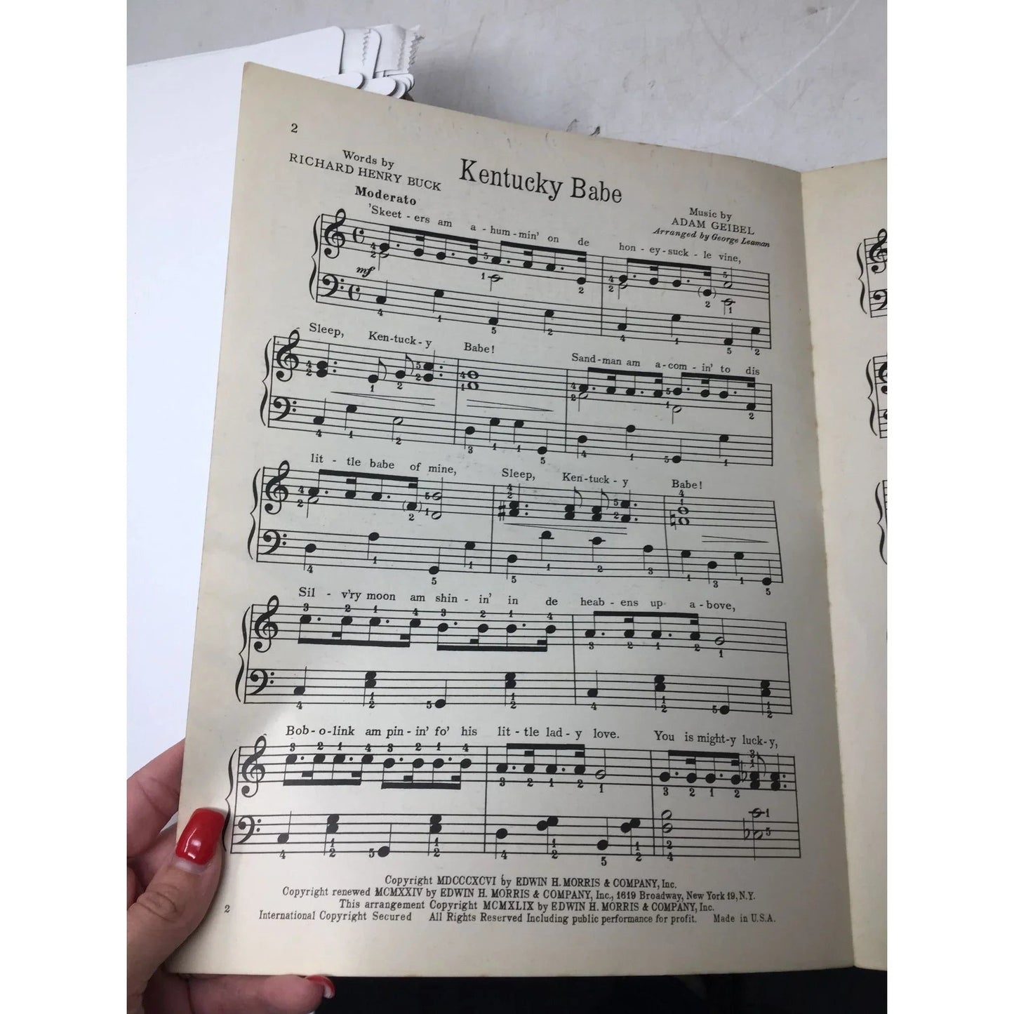 ''Kentucky Babe'' Piano Solo Simplified with Large Notes and words - A+ Stuff - SHEET MUSIC - A+ Stuff