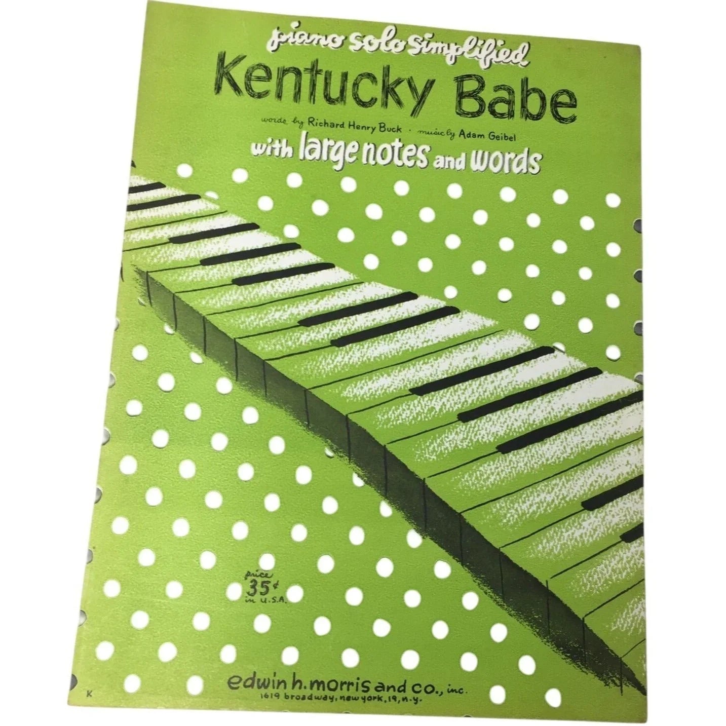 ''Kentucky Babe'' Piano Solo Simplified with Large Notes and words - A+ Stuff - SHEET MUSIC - A+ Stuff
