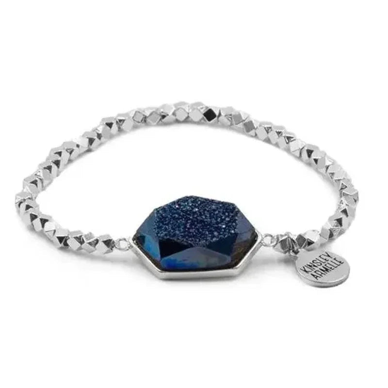 Kinsley Armelle Andrea Collection Silver Ondine Blue Quartz Bracelet - Kinsley Armelle - Bracelet - A+ Stuff