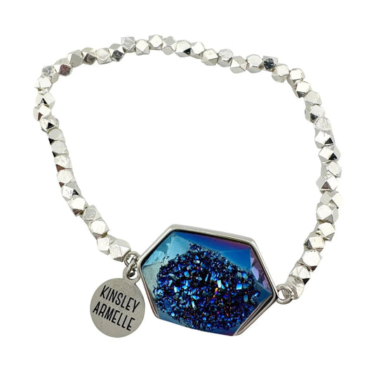 Kinsley Armelle Andrea Collection Silver Ondine Blue Quartz Bracelet - Kinsley Armelle - Bracelet - A+ Stuff