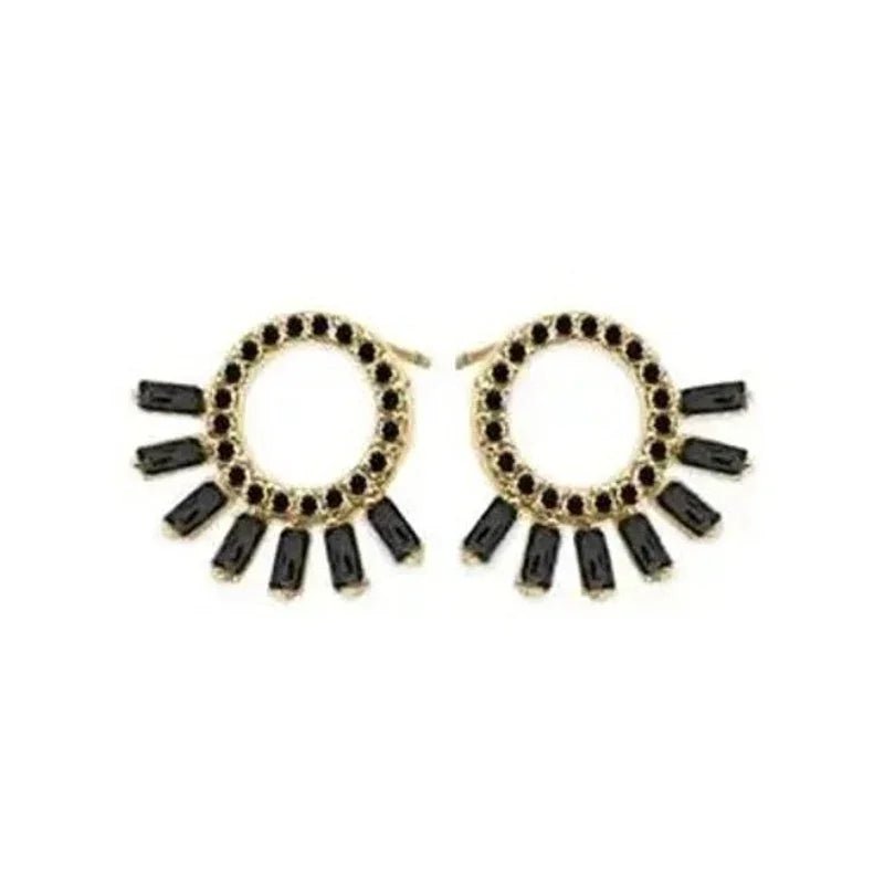 Kinsley Armelle Finley Collection Raven Earrings Black Zircon Gemstones - Kinsley Armelle - Earrings - A+ Stuff