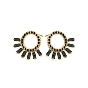 Kinsley Armelle Finley Collection Raven Earrings Black Zircon Gemstones