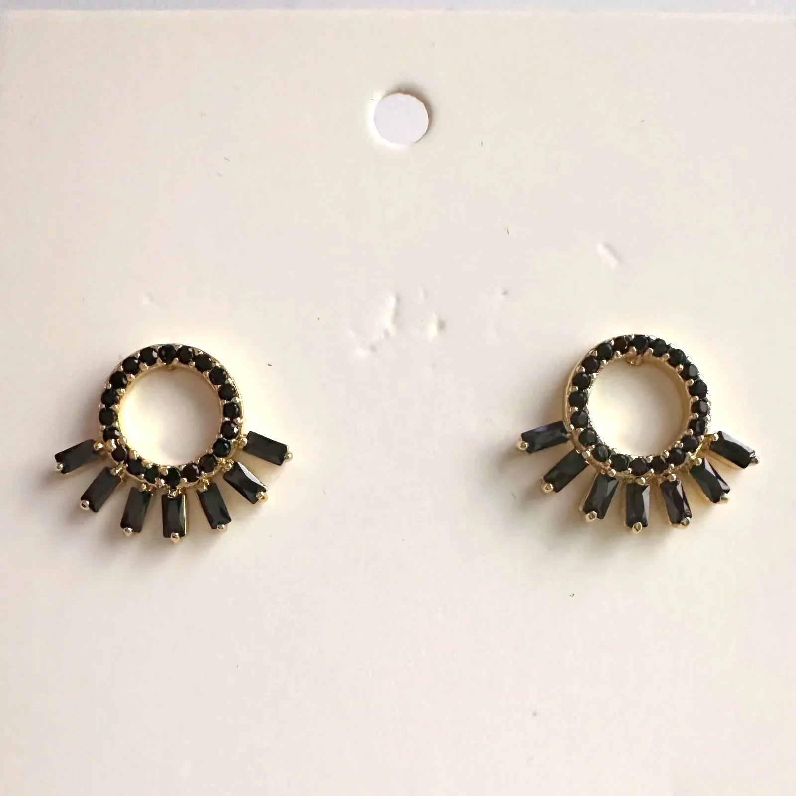 Kinsley Armelle Finley Collection Raven Earrings Black Zircon Gemstones - Kinsley Armelle - Earrings - A+ Stuff