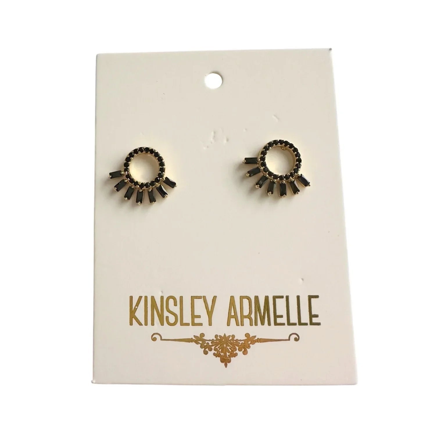 Kinsley Armelle Finley Collection Raven Earrings Black Zircon Gemstones - Kinsley Armelle - Earrings - A+ Stuff