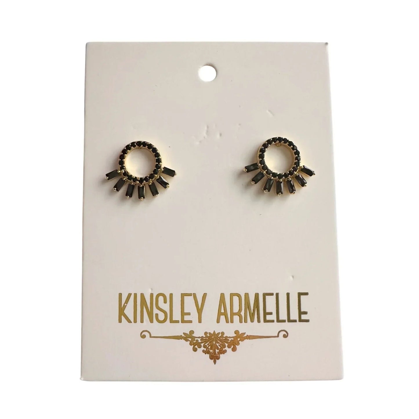 Kinsley Armelle Finley Collection Raven Earrings Black Zircon Gemstones - Kinsley Armelle - Earrings - A+ Stuff
