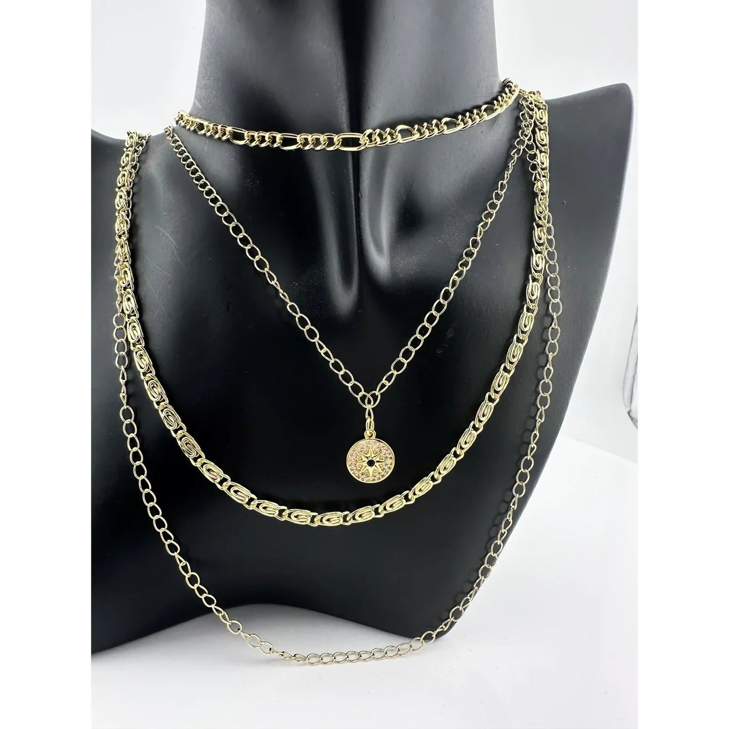 Kinsley Armelle Goddess Collection Zara Layered Necklace - 18K Ion Gold Plate - Kinsley Armelle - Necklace - A+ Stuff