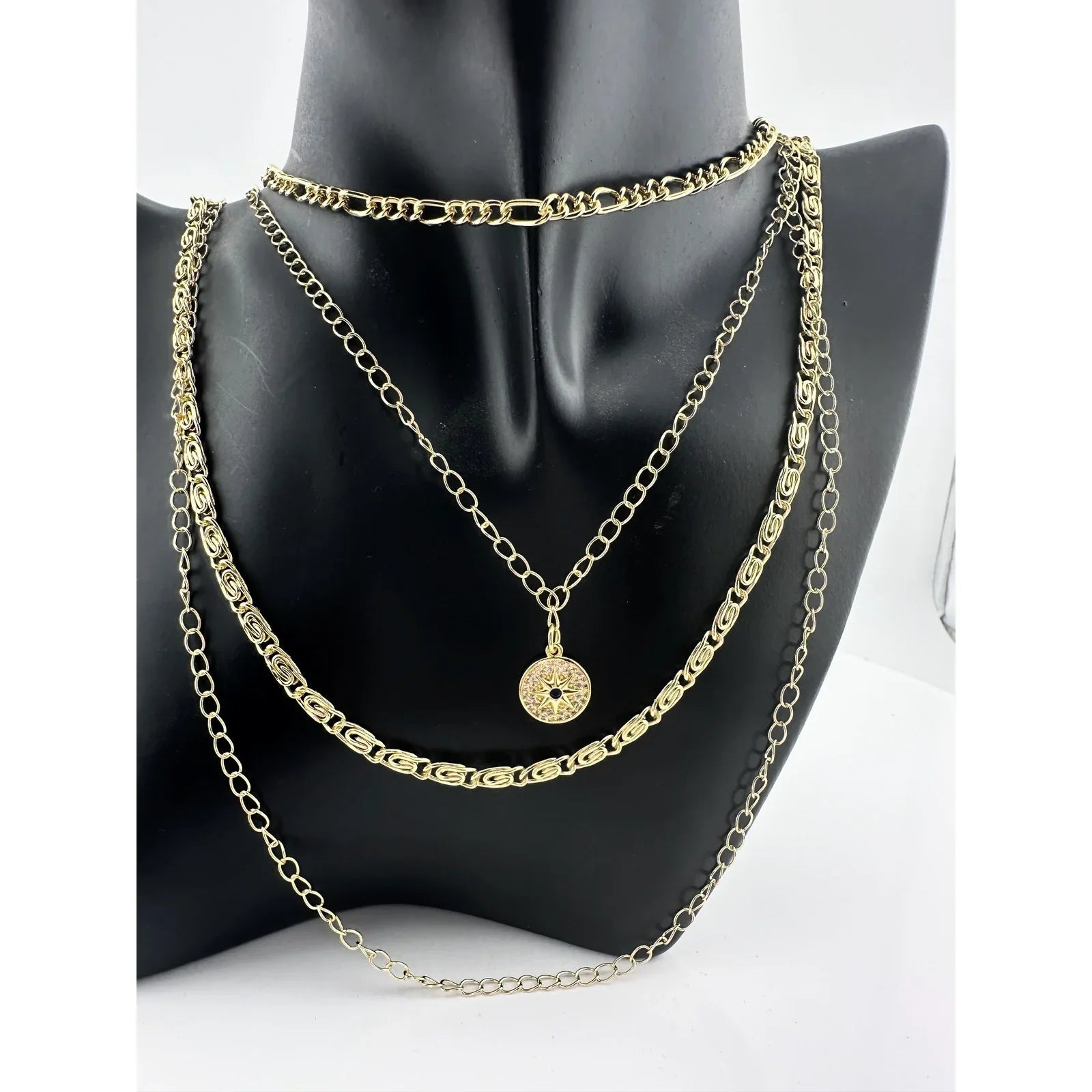 Kinsley Armelle Goddess Collection Zara Layered Necklace - 18K Ion Gold Plate - Kinsley Armelle - Necklace - A+ Stuff