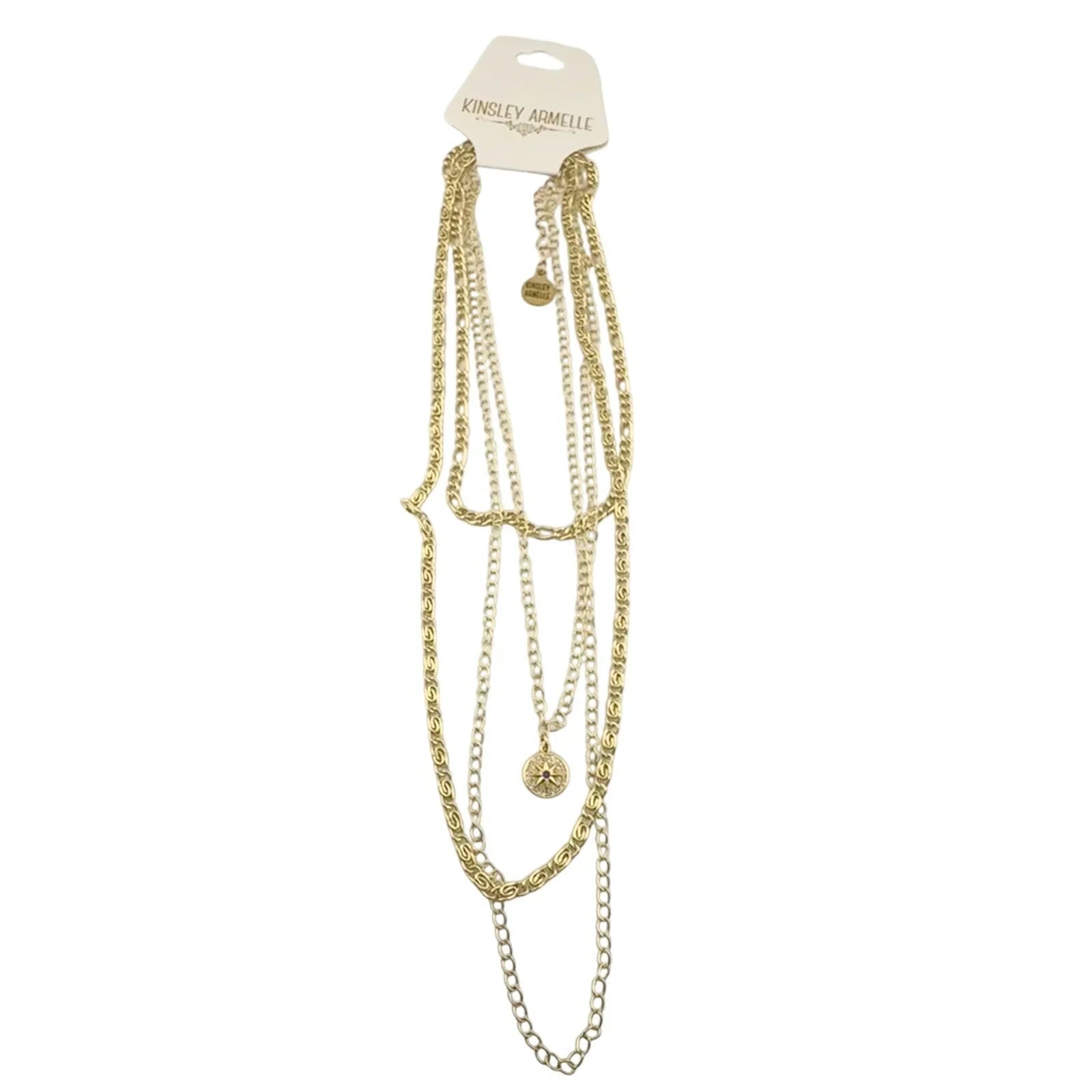 Kinsley Armelle Goddess Collection Zara Layered Necklace - 18K Ion Gold Plate - Kinsley Armelle - Necklace - A+ Stuff
