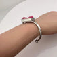 Kinsley Armelle Pink Blush Quartz Silver Ion Plated Stainless Bangle - Kinsley Armelle - Bracelet - A+ Stuff