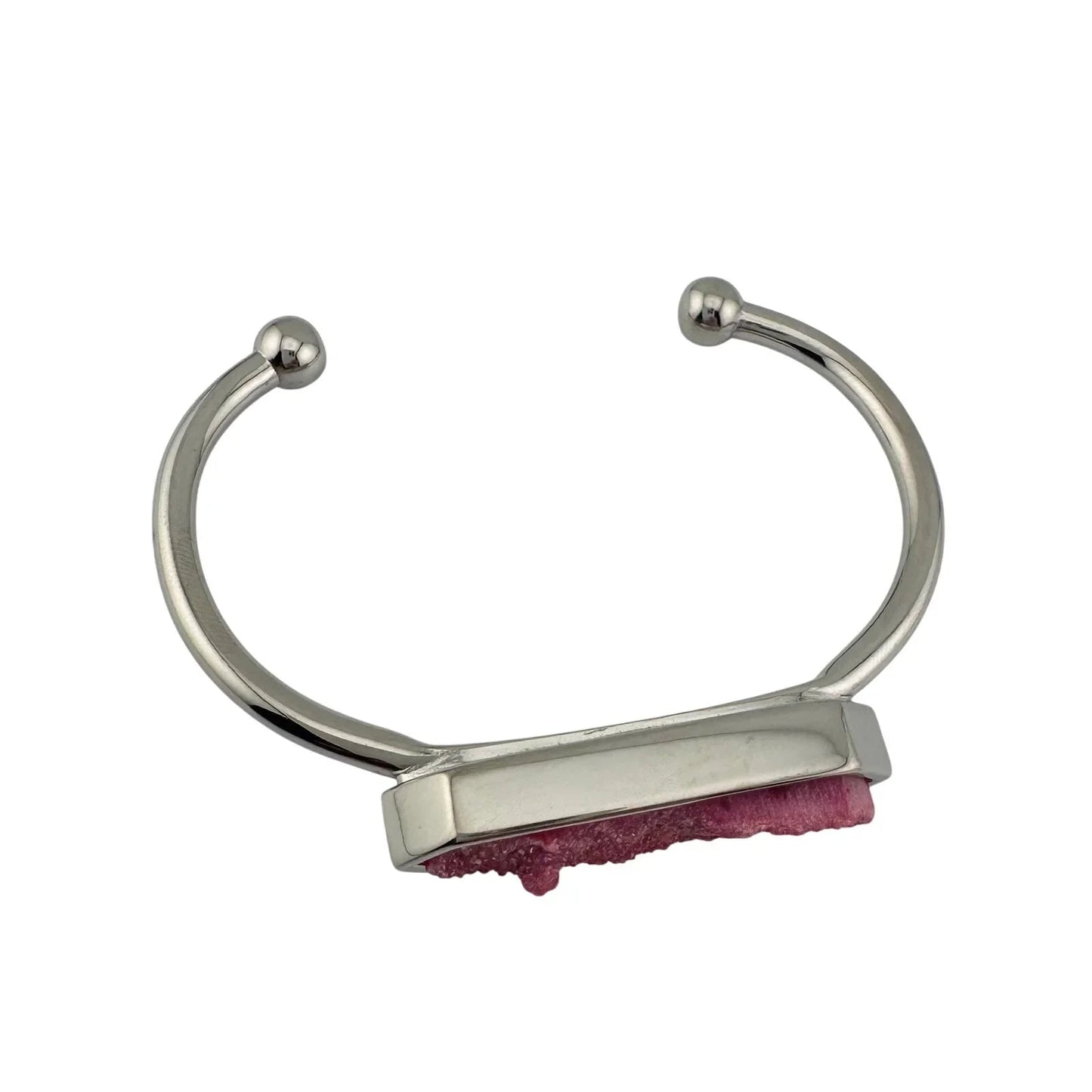 Kinsley Armelle Pink Blush Quartz Silver Ion Plated Stainless Bangle - Kinsley Armelle - Bracelet - A+ Stuff